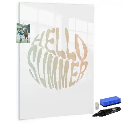 Magnetic writing board with Hello Summer design