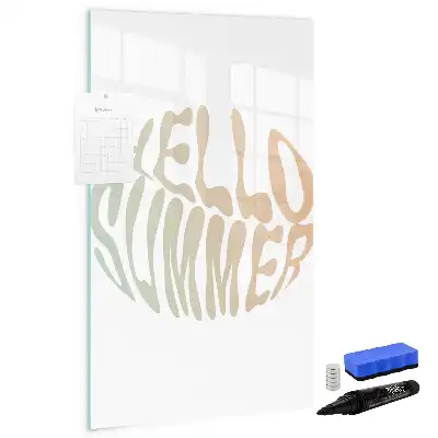 Magnetic writing board with Hello Summer design