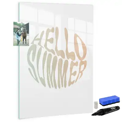 Magnetic writing board with Hello Summer design