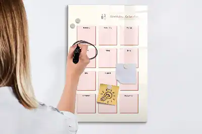 Birthday calendar magnetic erase board