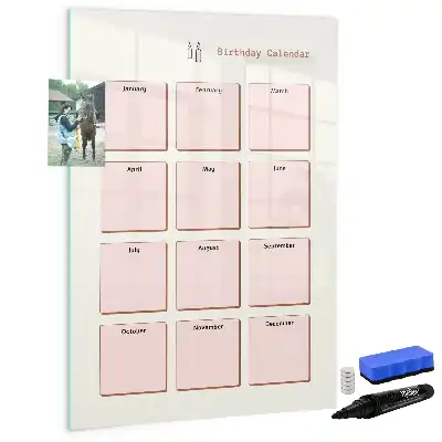 Birthday calendar magnetic erase board