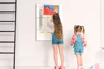 Magnetic yearly planner board magnetic dry erase surface