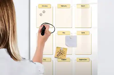 Magnetic yearly planner board magnetic dry erase surface