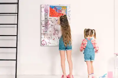 Magnetic erase board roses design