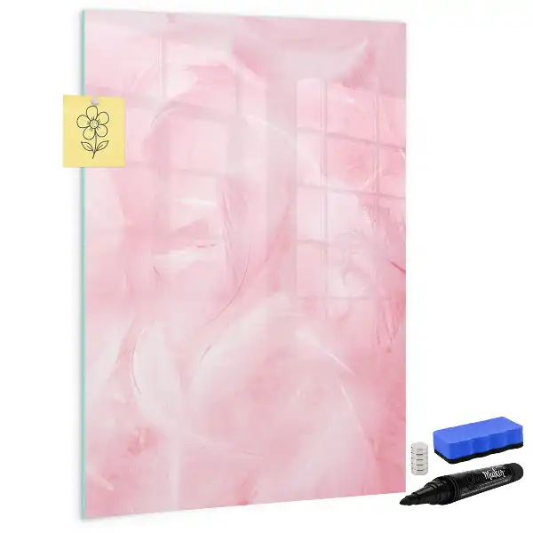 Magnetic erase board delicate feathers design