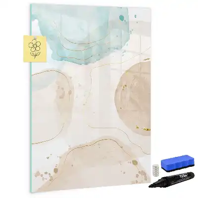 Magnetic writing board with pastel splatters