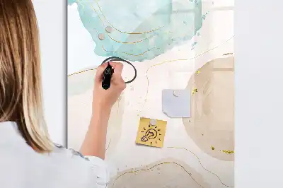 Magnetic writing board with pastel splatters