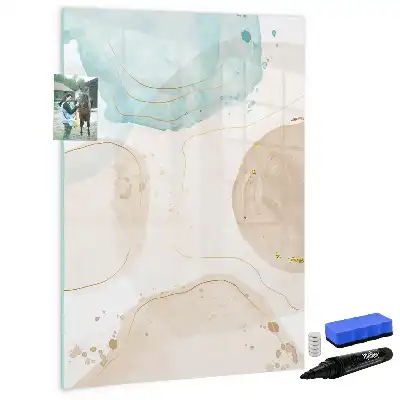 Magnetic writing board with pastel splatters