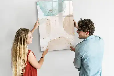 Magnetic writing board with pastel splatters