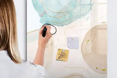 Magnetic writing board with pastel splatters