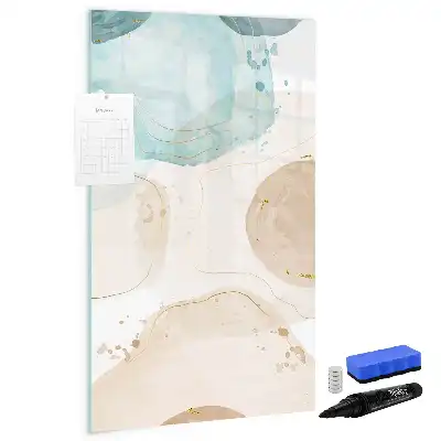 Magnetic writing board with pastel splatters