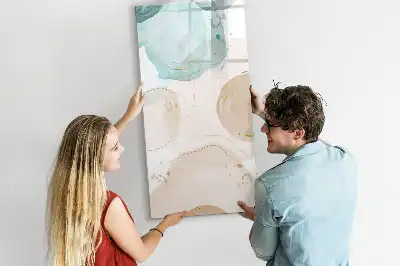 Magnetic writing board with pastel splatters