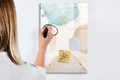 Magnetic writing board with pastel splatters