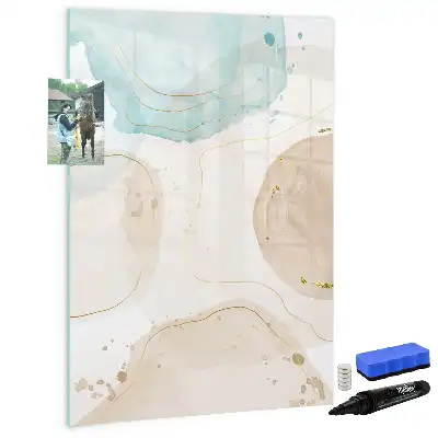 Magnetic writing board with pastel splatters