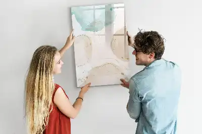 Magnetic writing board with pastel splatters