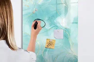 Magnetic erase board marble abstraction design
