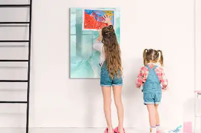 Magnetic erase board marble abstraction design