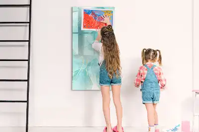 Magnetic erase board marble abstraction design