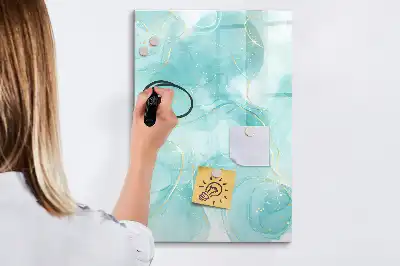 Magnetic erase board marble abstraction design