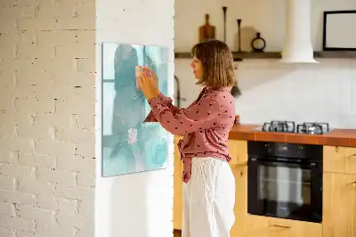 Magnetic erase board marble abstraction design