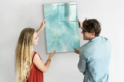 Magnetic erase board marble abstraction design