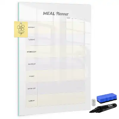 Magnetic meal planner dry erase board for refrigerator