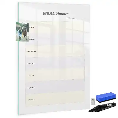 Magnetic meal planner dry erase board for refrigerator
