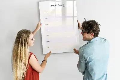 Magnetic meal planner dry erase board for refrigerator