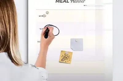 Magnetic meal planner dry erase board for refrigerator