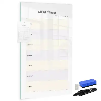 Magnetic meal planner dry erase board for refrigerator