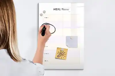 Magnetic meal planner dry erase board for refrigerator
