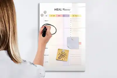 Magnetic writing board nutrition planner