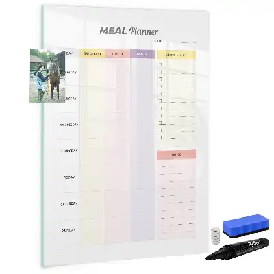 Magnetic writing board nutrition planner