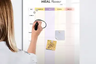 Magnetic meal planner dry erase board for refrigerator