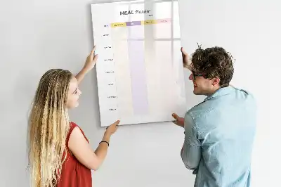 Magnetic meal planner dry erase board for refrigerator