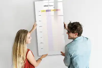 Magnetic meal planner dry erase board for refrigerator