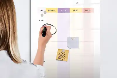 Magnetic meal planner dry erase board for refrigerator