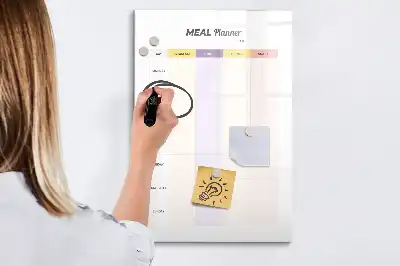 Magnetic meal planner dry erase board for refrigerator