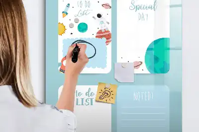 Magnetic writing board galaxy planner