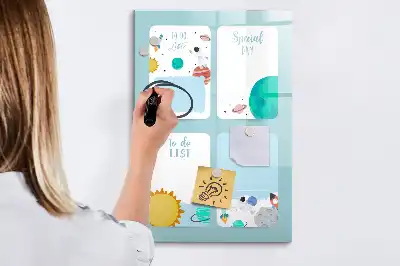 Magnetic writing board galaxy planner