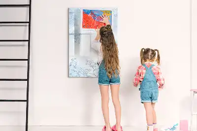 Magnetic erase board flower sketch design
