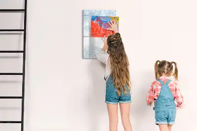Magnetic erase board flower sketch design