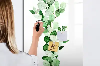 Magnetic writing board reed leaves design