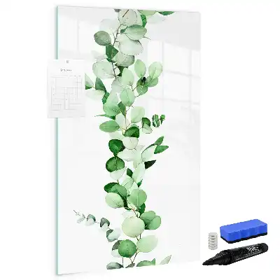 Magnetic writing board reed leaves design