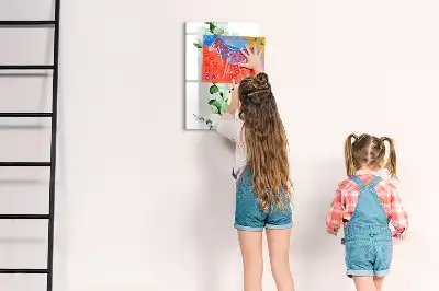 Magnetic writing board reed leaves design