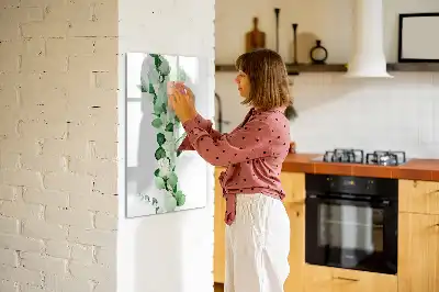Magnetic writing board reed leaves design
