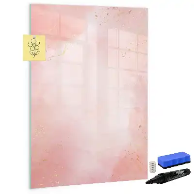 Magnetic dry erase board pink marble design
