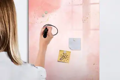 Magnetic dry erase board pink marble design