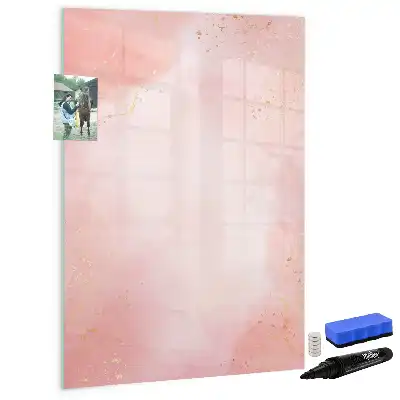 Magnetic dry erase board pink marble design
