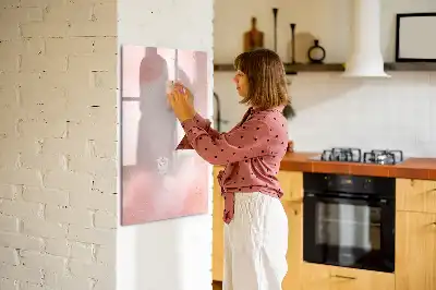 Magnetic dry erase board pink marble design